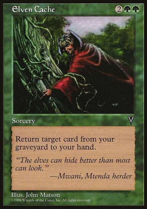 Elven Cache, Visions #105, Magic: The Gathering card