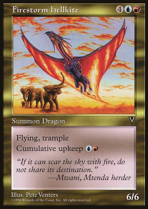 Firestorm Hellkite, Visions #130, Magic: The Gathering card