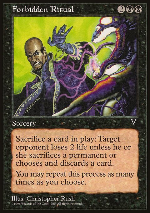 Forbidden Ritual, Visions #60, Magic: The Gathering card