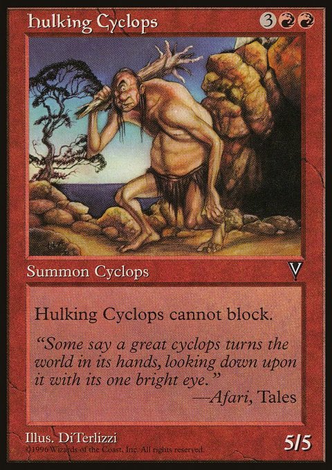 Hulking Cyclops, Visions #84, Magic: The Gathering card
