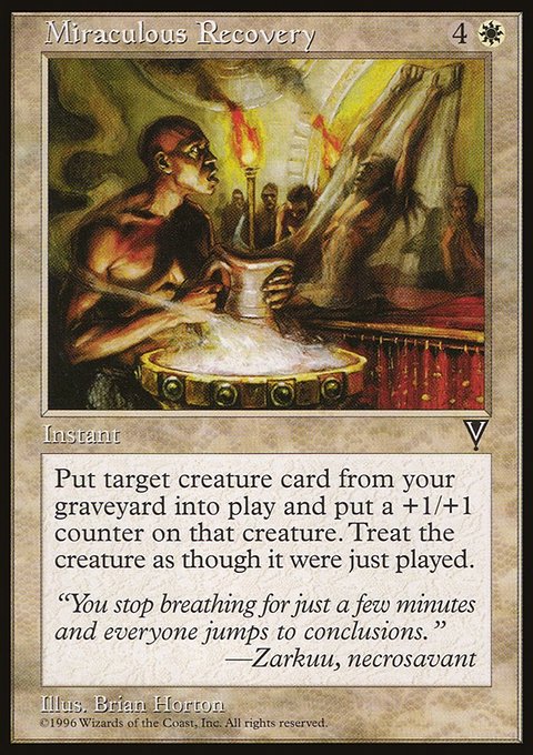 Miraculous Recovery, Visions #13, Magic: The Gathering card