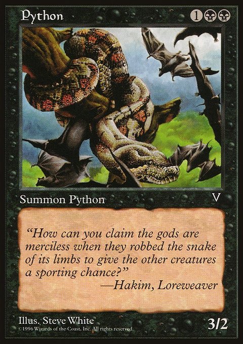 Python, Visions #68, Magic: The Gathering card