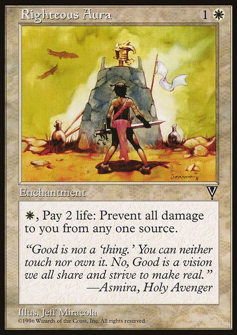 Righteous Aura, Visions #20, Magic: The Gathering card