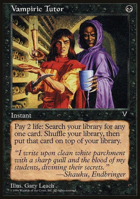 Vampiric Tutor, Visions #72, Magic: The Gathering card