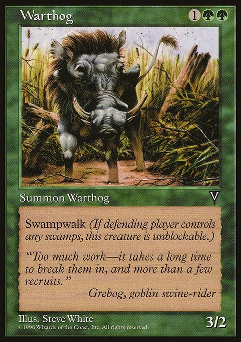 Warthog, Visions #124, Magic: The Gathering card
