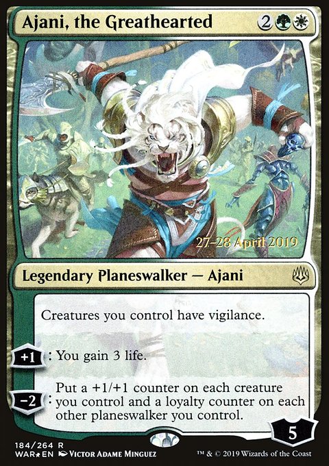 Ajani, the Greathearted, War of the Spark Promos #184s, Magic: The Gathering card