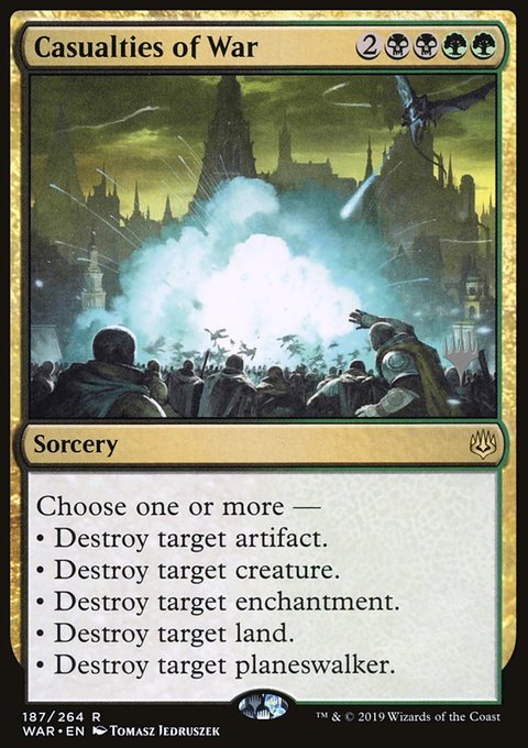 Casualties of War, War of the Spark Promos #187p, Magic: The Gathering card