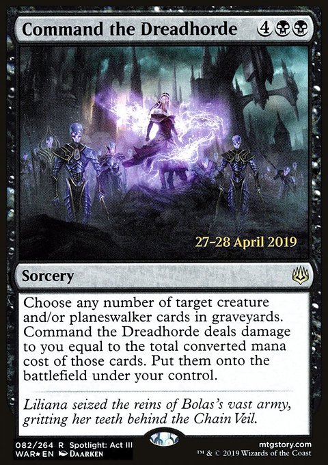 Command the Dreadhorde, War of the Spark Promos #82s, Magic: The Gathering card