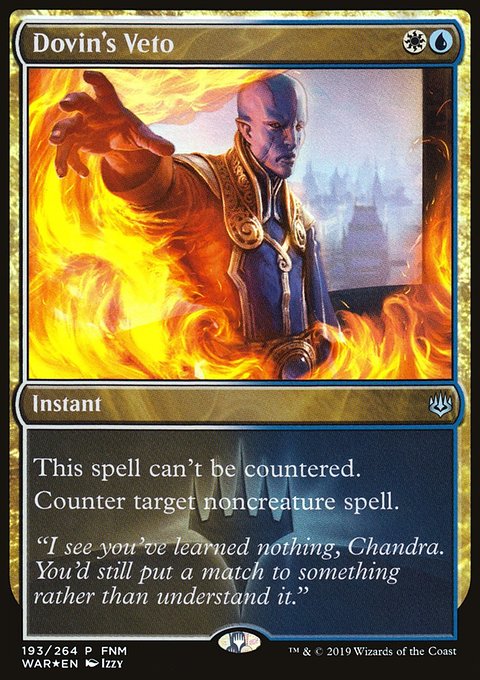 Dovin's Veto, War of the Spark Promos #193, Magic: The Gathering card