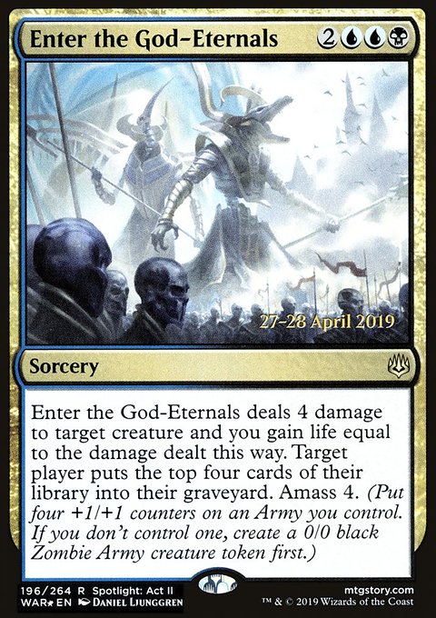 Enter the God-Eternals, War of the Spark Promos #196s, Magic: The Gathering card