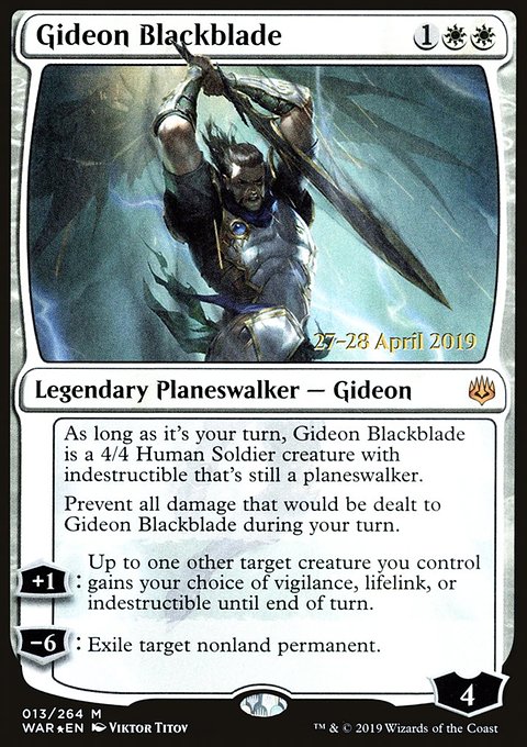 Gideon Blackblade, War of the Spark Promos #13s, Magic: The Gathering card