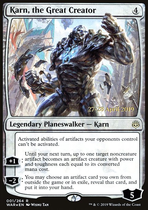Karn, the Great Creator, War of the Spark Promos #1s, Magic: The Gathering card