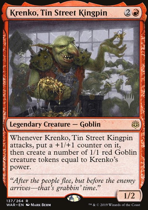 Krenko, Tin Street Kingpin, War of the Spark Promos #137p, Magic: The Gathering card