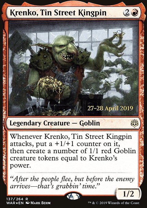 Krenko, Tin Street Kingpin, War of the Spark Promos #137s, Magic: The Gathering card