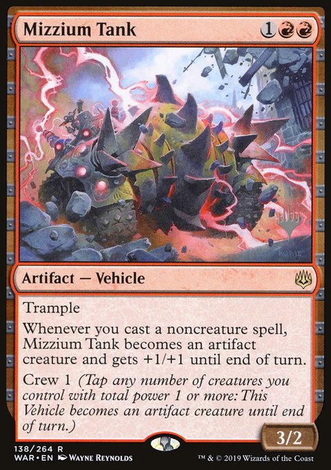 Mizzium Tank, War of the Spark Promos #138p, Magic: The Gathering card