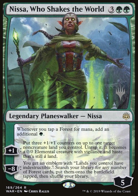 Nissa, Who Shakes the World, War of the Spark Promos #169p, Magic: The Gathering card
