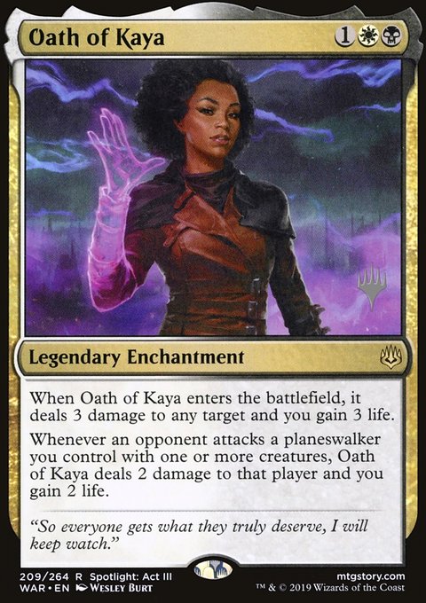 Oath of Kaya, War of the Spark Promos #209p, Magic: The Gathering card