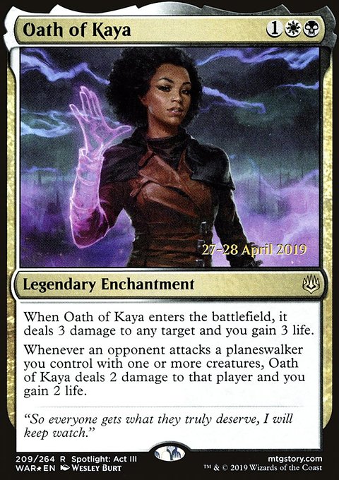 Oath of Kaya, War of the Spark Promos #209s, Magic: The Gathering card