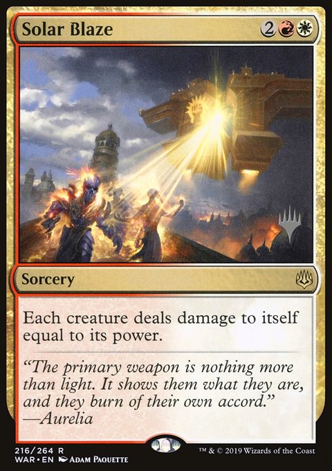 Solar Blaze, War of the Spark Promos #216p, Magic: The Gathering card