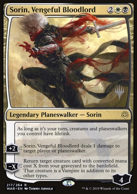 Sorin, Vengeful Bloodlord, War of the Spark Promos #217p, Magic: The Gathering card