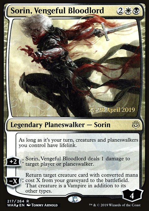Sorin, Vengeful Bloodlord, War of the Spark Promos #217s, Magic: The Gathering card