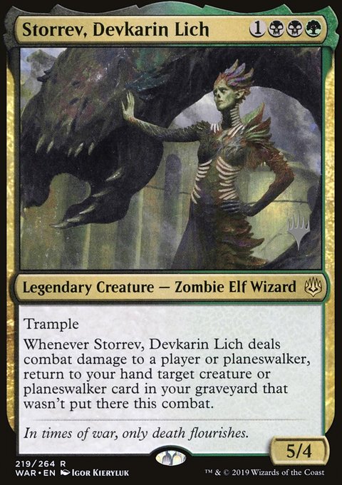 Storrev, Devkarin Lich, War of the Spark Promos #219p, Magic: The Gathering card
