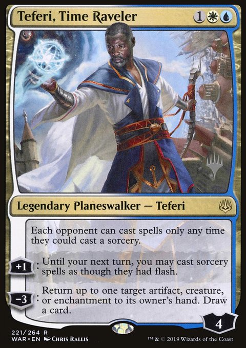 Teferi, Time Raveler, War of the Spark Promos #221p, Magic: The Gathering card