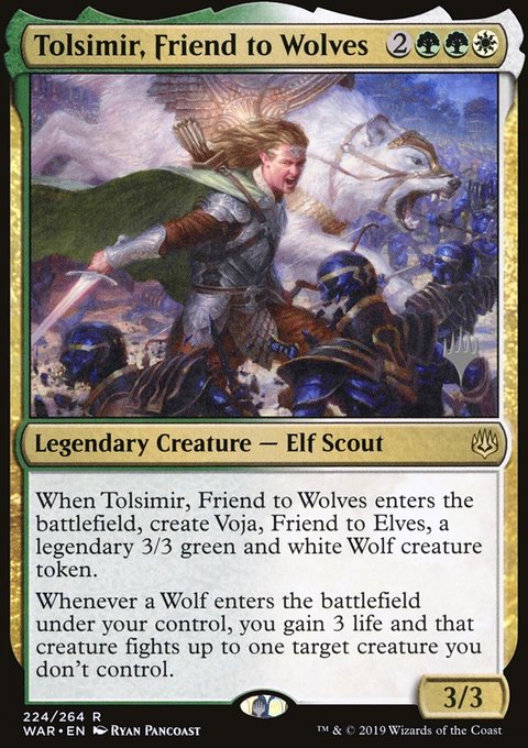 Tolsimir, Friend to Wolves, War of the Spark Promos #224p, Magic: The Gathering card