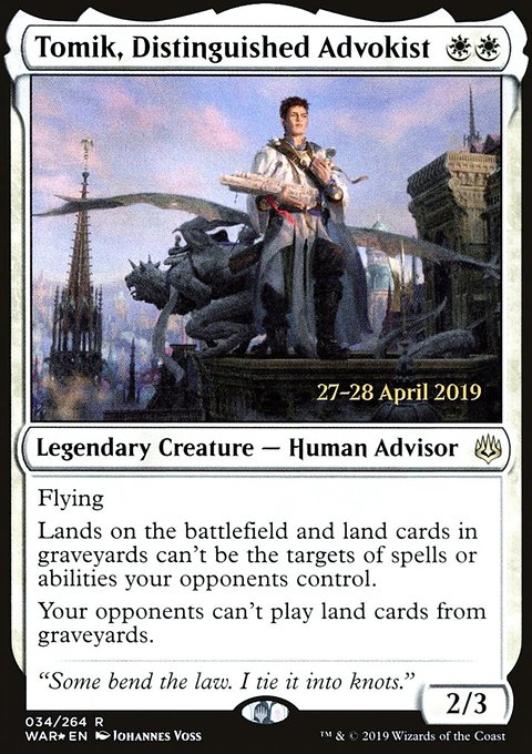 Tomik, Distinguished Advokist, War of the Spark Promos #34s, Magic: The Gathering card