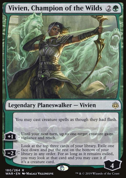 Vivien, Champion of the Wilds, War of the Spark Promos #180p, Magic: The Gathering card