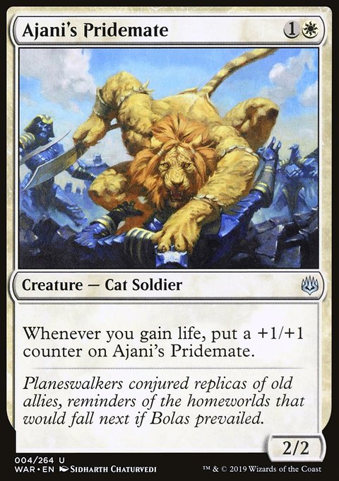 Ajani's Pridemate, War of the Spark #4, Magic: The Gathering card