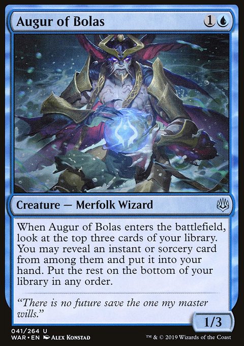 Augur of Bolas, War of the Spark #41, Magic: The Gathering card