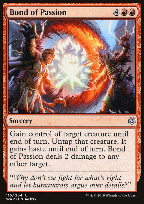 Bond of Passion, War of the Spark #116, Magic: The Gathering card