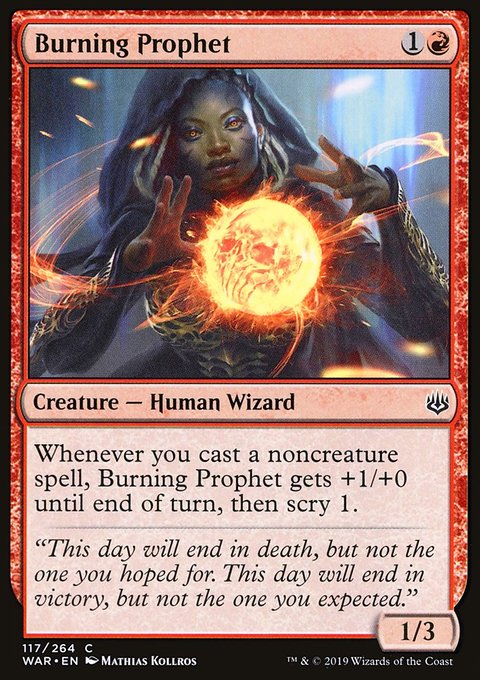 Burning Prophet, War of the Spark #117, Magic: The Gathering card