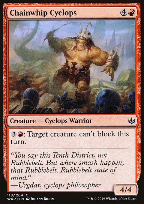 Chainwhip Cyclops, War of the Spark #118, Magic: The Gathering card