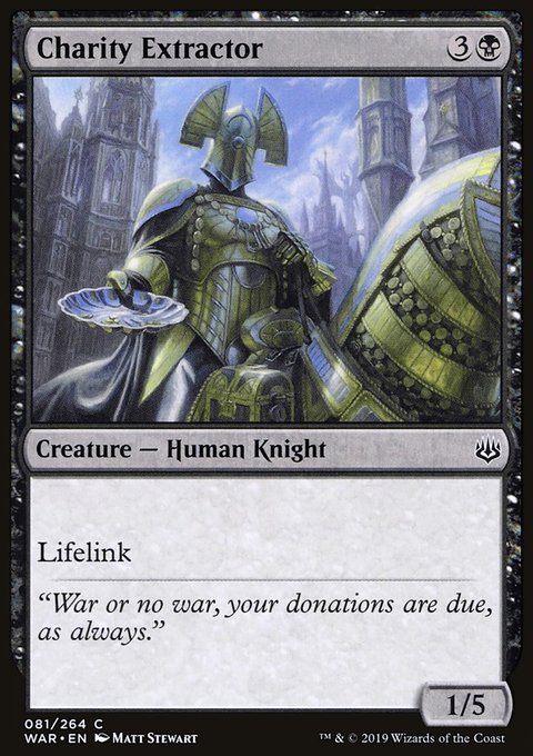 Charity Extractor, War of the Spark #81, Magic: The Gathering card