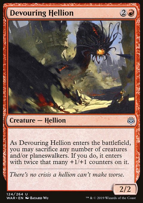 Devouring Hellion, War of the Spark #124, Magic: The Gathering card