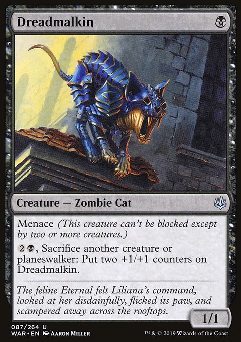 Dreadmalkin, War of the Spark #87, Magic: The Gathering card