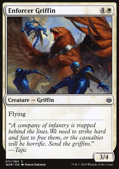 Enforcer Griffin, War of the Spark #11, Magic: The Gathering card