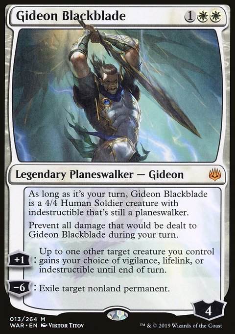 Gideon Blackblade, War of the Spark #13, Magic: The Gathering card