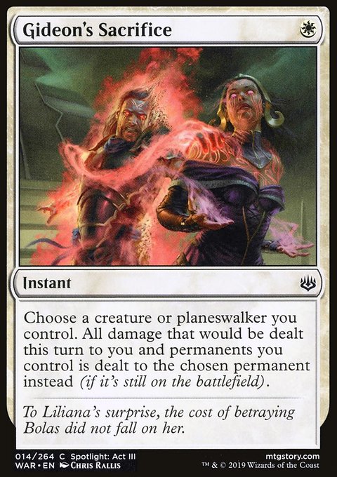 Gideon's Sacrifice, War of the Spark #14, Magic: The Gathering card