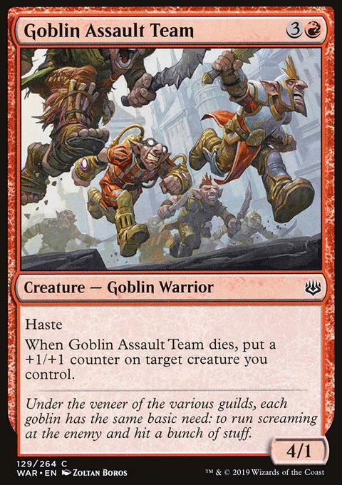 Goblin Assault Team, War of the Spark #129, Magic: The Gathering card