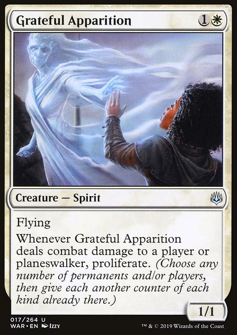 Grateful Apparition, War of the Spark #17, Magic: The Gathering card