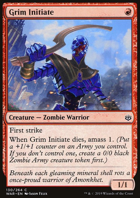 Grim Initiate, War of the Spark #130, Magic: The Gathering card