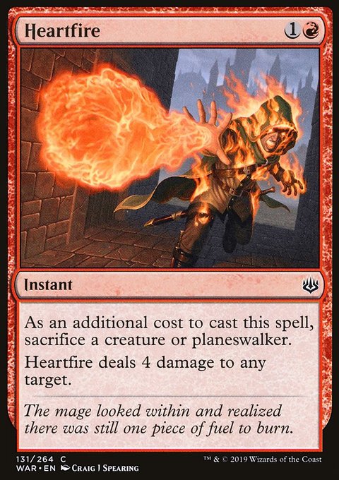 Heartfire, War of the Spark #131, Magic: The Gathering card