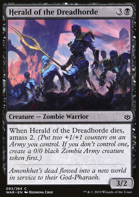 Herald of the Dreadhorde, War of the Spark #93, Magic: The Gathering card