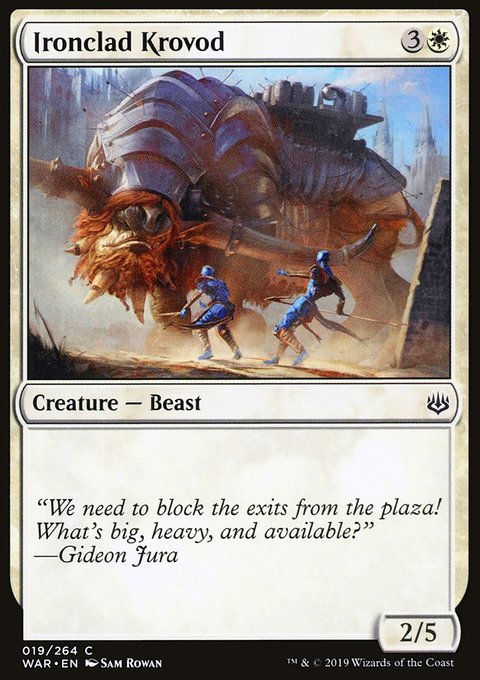 Ironclad Krovod, War of the Spark #19, Magic: The Gathering card