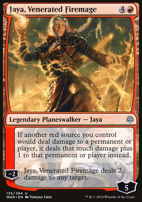 Jaya, Venerated Firemage, War of the Spark #135, Magic: The Gathering card