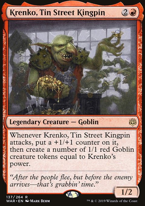 Krenko, Tin Street Kingpin, War of the Spark #137, Magic: The Gathering card