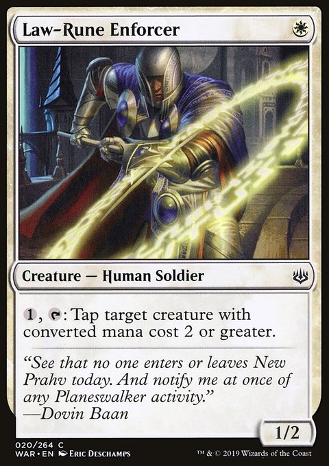 Law-Rune Enforcer, War of the Spark #20, Magic: The Gathering card